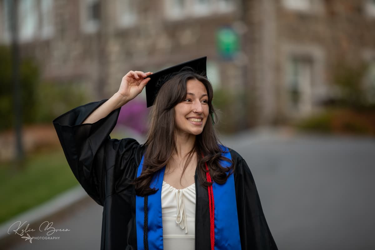 Emily Crain celebrating her graduation